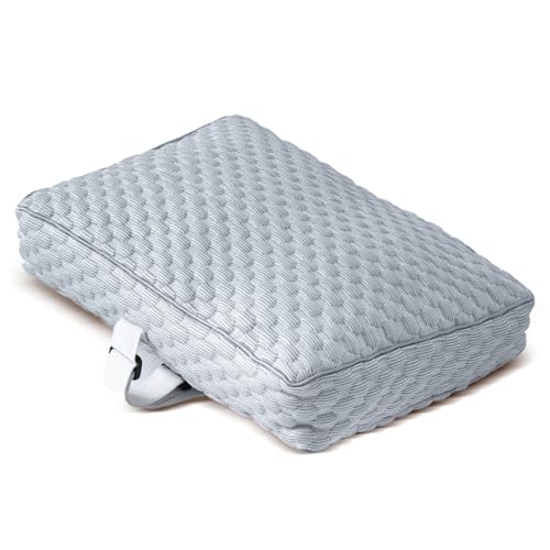 TEXSTEAD Knee Pillow for Side Sleepers, 23x33cm Support Leg Pillow for Hip & Back Pain, Plush & Machine Washable (Cooling Gray)