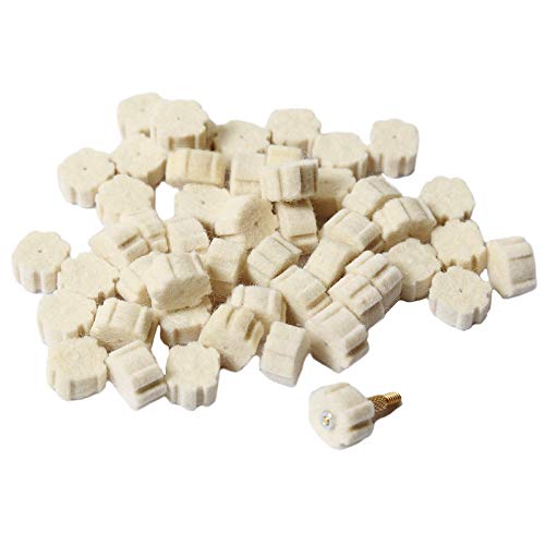 Aolamegs (100 Pack) .223/5.56 Wool Star Chamber Cleaning Pads Or Attachment With Brass Connector #TOP14