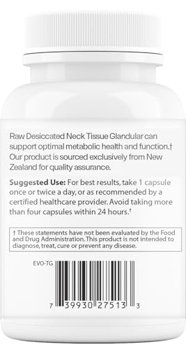 thyroid  raw grass-fed desiccated  new zealand sourced - energy amp metabolism support  non-gmo 60 capsules