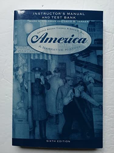 America, A Narrative History (Instuctor's Manua... 0393924238 Book Cover
