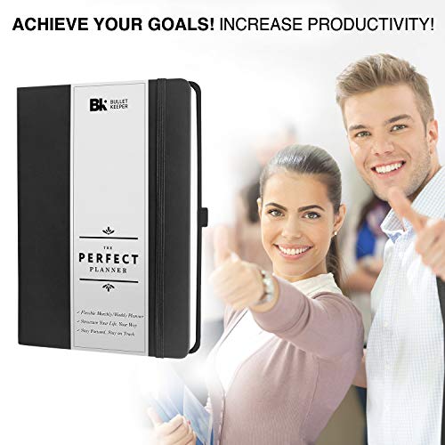 Bk Undated Weekly/Monthly Planner 2023-2024 Daily Planner Agenda & Personal Organizer To Increase Productivity, Academic Planner W/Sticker Set. A5 (5.8 X 8.3) - Black Hardcover #TOP5