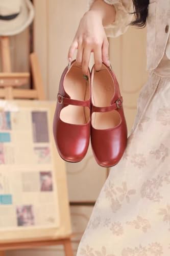 BB BEROBELLO FASHION IS AN ATTITUDE Women's Retro Mary Jane Flats Comfortable Soft Leather Dressy Work Ballet Flats3