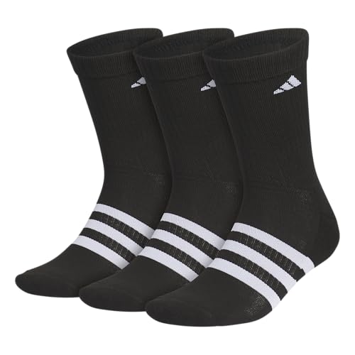 adidas Adaptive Crew Socks (3-Pairs) with Durable Reinforced Cuff for Easy Self-Dressing