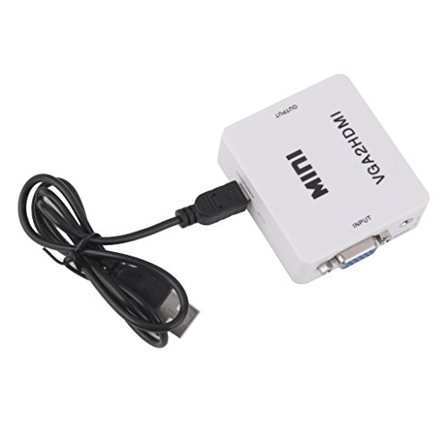Image of ATEVON VGA to HDMI Converter Adapter (Multicolor) | Full HD 1080P VGA Male to HDMI Female with Audio & USB Power | Video Converter for Laptop, PC, Monitor, Projector, TV - Plug & Play