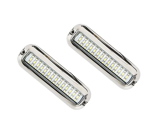42 LED Blue Marine Led Light for Boat Underwater, IP68, 316 Stainless Steel, Surface Mount for Boat Yacht Pontoon Sailboat RV Camper Truck Trailer