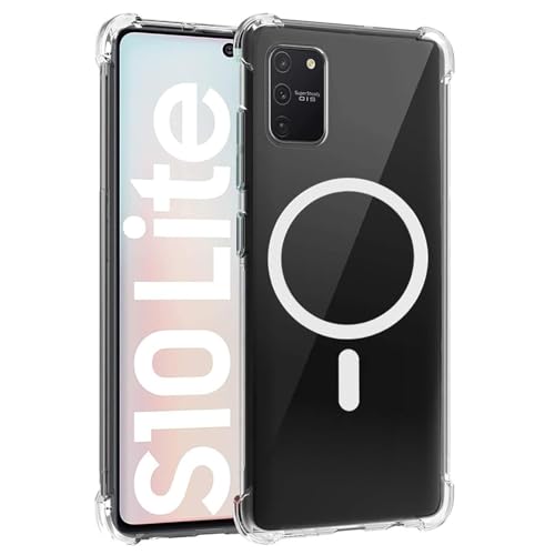 Guizzcg Clear Magnetic Phone Case for Samsung Galaxy S10 lite, [Compatible with Mag-Safe][Non-Yellowing] Anti-Fingerprint Transparent Shockproof Protective Case, Transparent