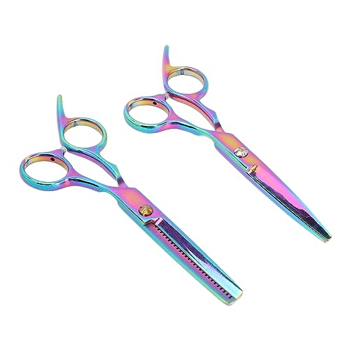 Forbici per tagliare i capelli da 2 pezzi in acciaio inossidabile ad alta nitidezza per lisciare i capelli per i professionisti del barbiere di famiglia
