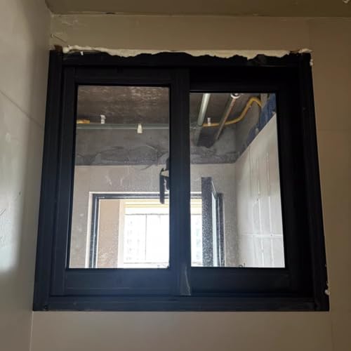 Ventana corrediza de vidrio templado para garajes, sótanos y baños, 81 x 61 cm, aluminio de repuesto para cobertizo de ventilación con pantalla, diseño duradero y elegante