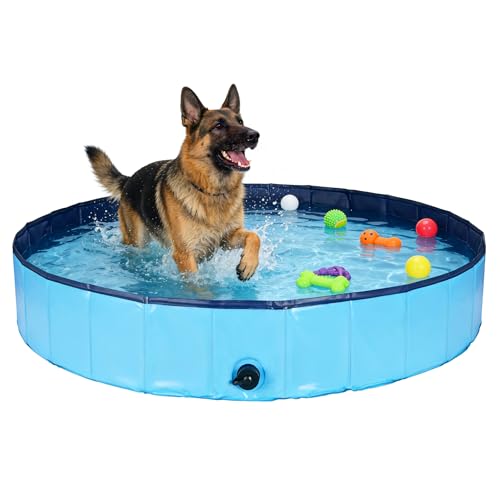 Faltbare Hundepool nutzbar als Hundeplanschbecken Hundebadewanne Swimmingpool oder Bällebad für Klein Große Hunde 120x30cm