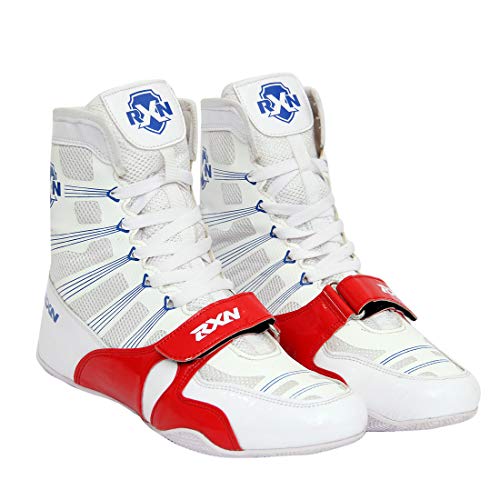 Image of RXN Boxing Shoes for Men and Women Lace Up Non Slip Rubber Sole Lightweight Mid High Top | Knockout High Top Boxing Boots for Men & Women