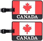 2 Pack Luggage Tags for Suitcases, Canadian Flag Luggage Tags with Name ID Card for Handbag Backpack School Travel