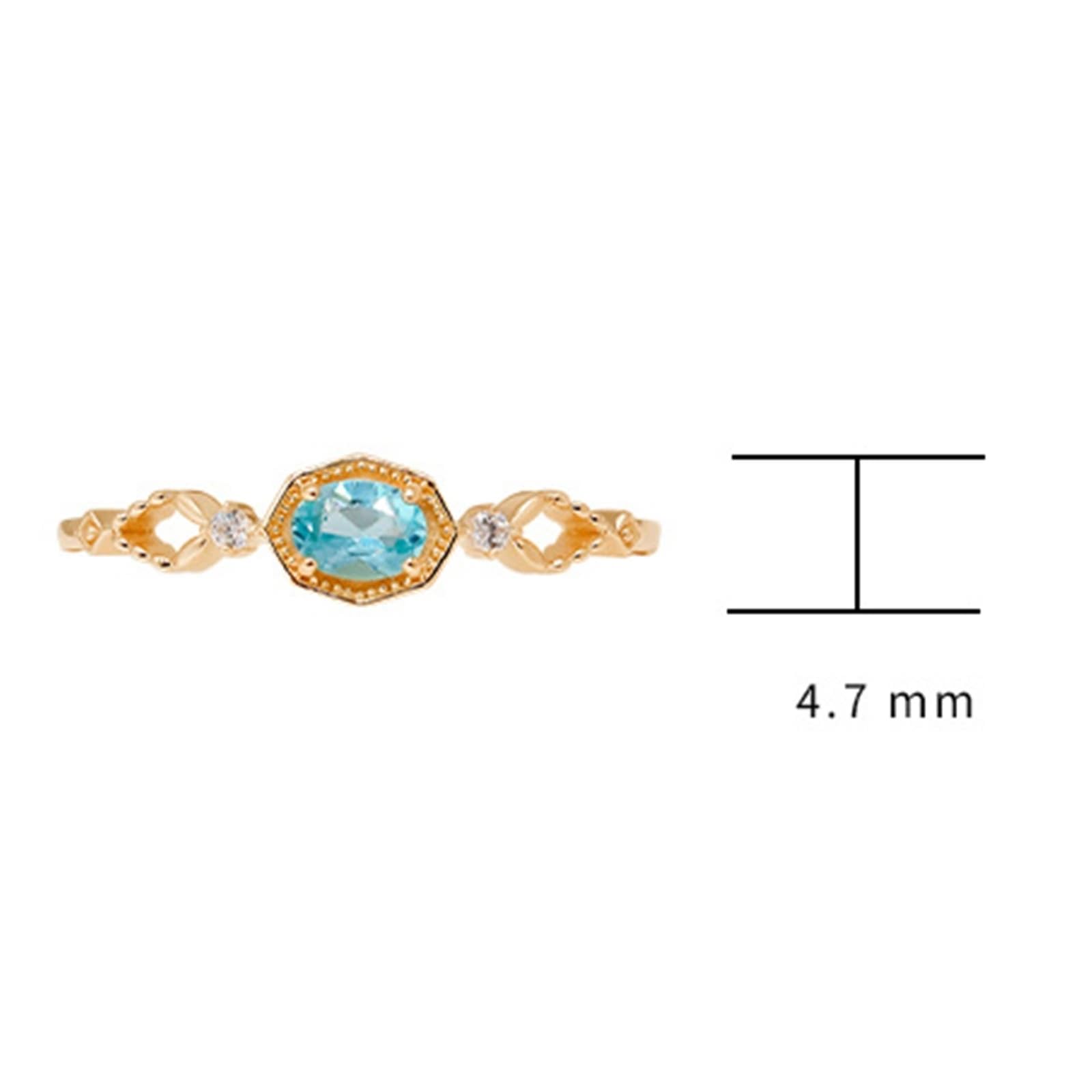 Anillo de boda oro amarillo 9 K/14 K/18 K ovalado apatite elegante filigrana pequeño