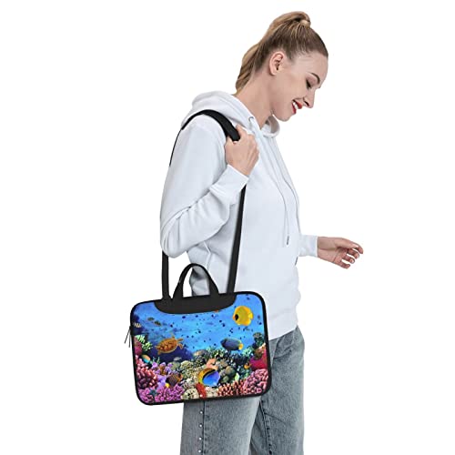 Bolso maletín para portátil con estampado de peces miniatura 3