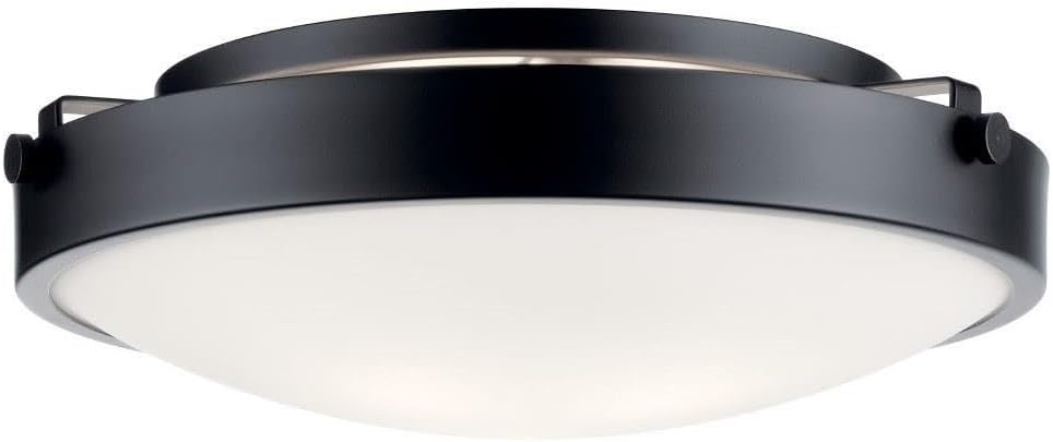 Kichler Lytham 17.25 inch 3 Light Flush Mount in Black