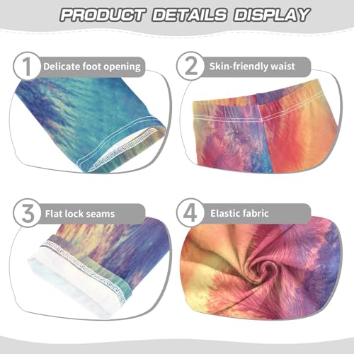 Colorful Tie Dye Girls Casual Leggings for Kids Printed Long Pant Bottoms Stretch and Soft3