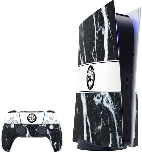 Skinit Decal Gaming Skin Compatible with PS5 Bundle - Officially Licensed NBA Philadelphia 76ers Large Logo Design