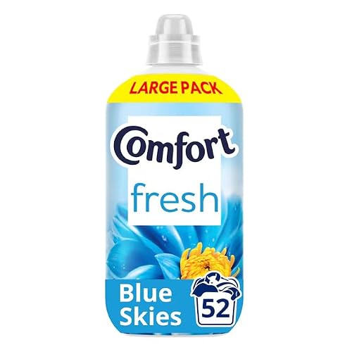 Image of Comfort Fresh Fabric Conditioner Blue Skies 1560ml | 52 Washes | Liquid Fabric Softener | Long-Lasting Blue Skies Fragrance | Softens Fabrics | Suitable for Clothes, Towels & Bedding