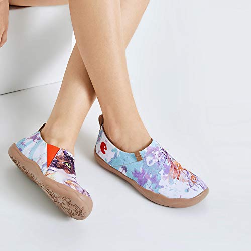 Image of UIN Women's Slip On Shoes Colorful Comfortable Lightweight Art Travel Sneakers Casual Floral Stylish Everyday Loafers