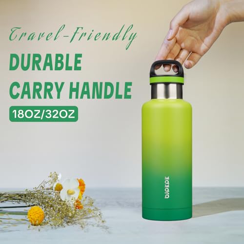Image of BJPKPK Insulated Water Bottle 32OZ Stainless Steel Water Bottle with Handle Double Walls Vacuum Insulated BPA Free Flask, Bamboo Grove