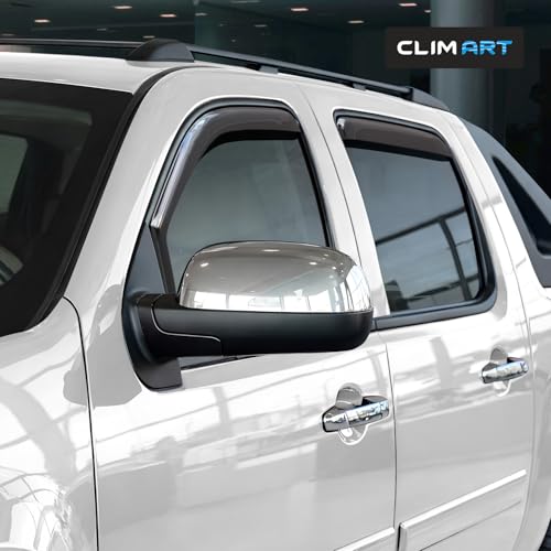 Image of CLIM ART in-Channel Incredibly Durable Rain Guards for Chevrolet (Chevy) Avalanche 2007-2013, Original Window Deflectors, Vent Window Visors, Vent Deflector, 4 pcs. - 607179