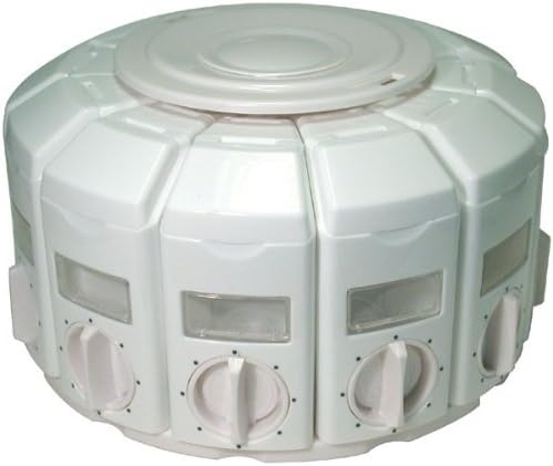 MaxiAids Select A Spice Auto Measure Carousel - 12 Spice Dispenser - White - Plastic