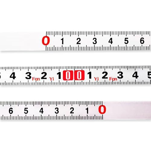 メジャー テープ シール メジャー テープ 3個入り 1m 正目盛 逆目盛 巻き尺 裁縫用 大工用 身長計 テーブルソー対応(ホワイト)の画像