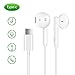 Produktbild ZERKAR USB Typ C Kopfhörer In Ear Type C Ohrhörer Stereo Bass USB C Earphones Headphones kompatibel für Google Pixel 3XL/3/2XL/2, Huawei P30/P20/Mate20, Pad Pro, HTC U11, Moto Z Weiß