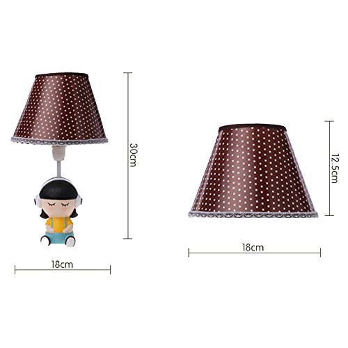 Miła karykatura, dziewczynka, mała lampka stołowa kreatywna pokój dziecięcy, mini lampka biurkowa dla dziewczynki-pomieszczenie mini biurko Lights (słuchawki dla dziewczynki)