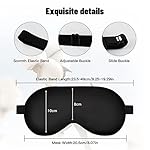 Sleep Mask, Silk Eye Mask for Sleeping with Adjustable Strap, Satin Blackout Sleeping Eye Mask for Men&Women, Comfortable Blindfold Eyeshade for Night Sleep(Black) - Image 4