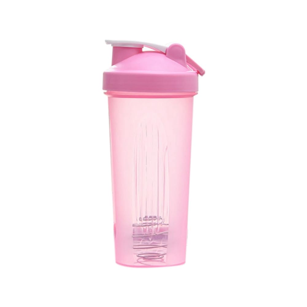 CTRLZS Shaker Cup Sports Portable Convenient Stirring Cup 600Ml Plastic Shakers Bottle Adults Easy to Use Pink