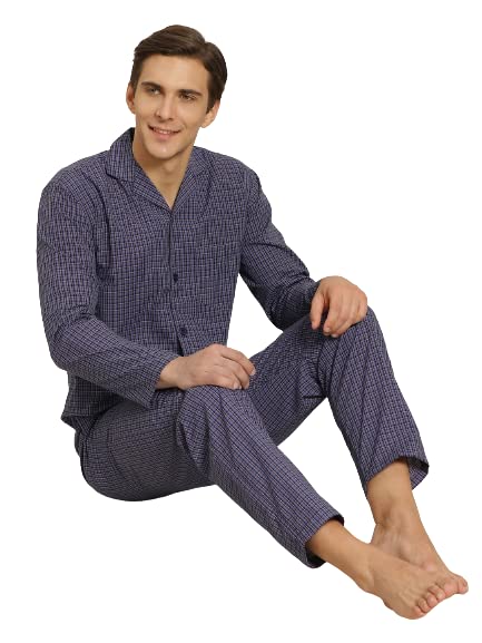 Image of SOJANYA (Since 1958 Men's Cotton Checked Nightsuit Set