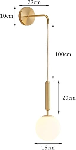 Miniatura 7 de Lámpara nórdica de pared de cristal negro dorado retro de metal E26E27, lámpara de pared para sala de estar, dormitorio, mesita de noche, pasillo,