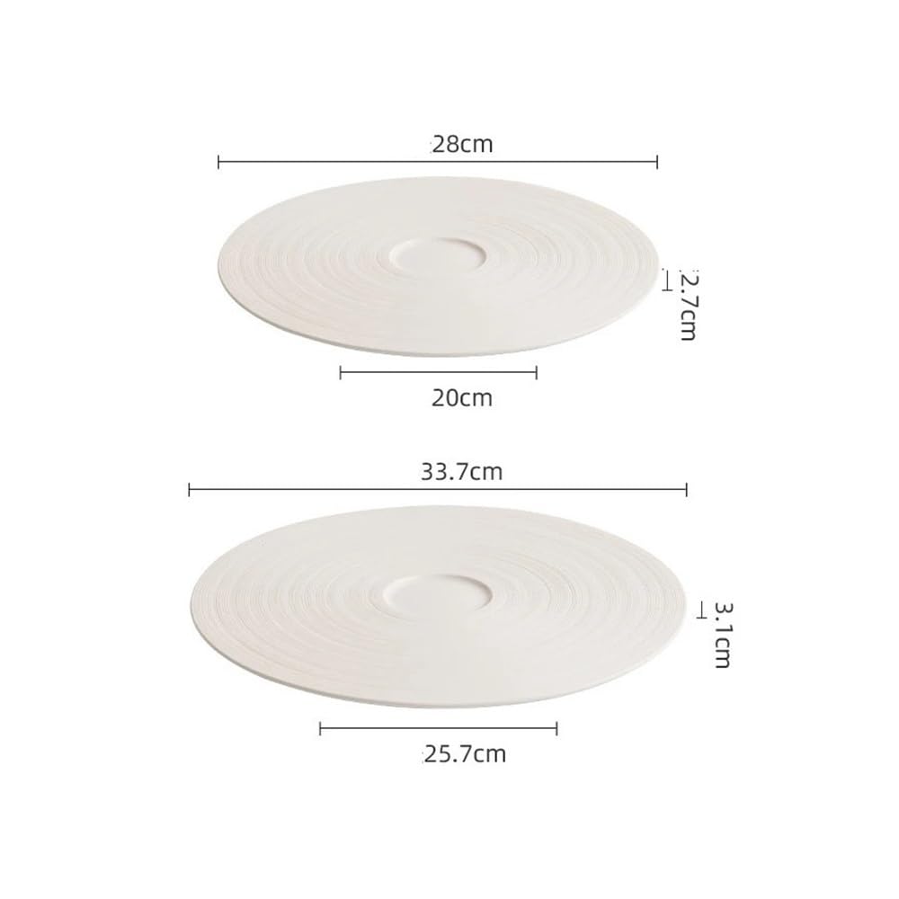 Talerze Obiadowe Biały ceramiczny trójnożny talerz do serwowania deserów sushi(28cm)