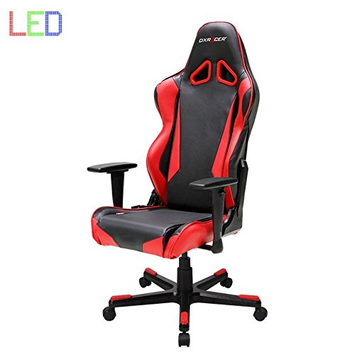 DXRacer OH/RL1/NR Racing Series Black and Red - LED Backseat (4 Colors) Gaming Chair