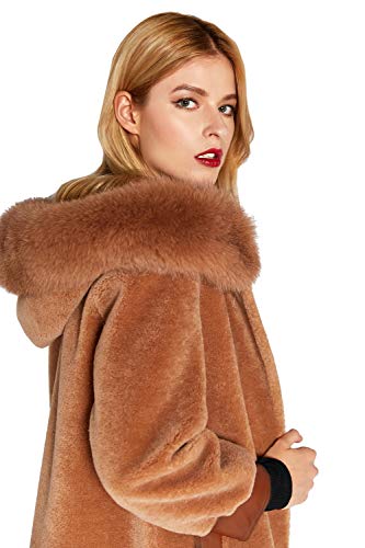 Women’s Lamb Shearling Teddy Real Fur Coat Warm Winter Coat with Hood SmartUniverseWear4
