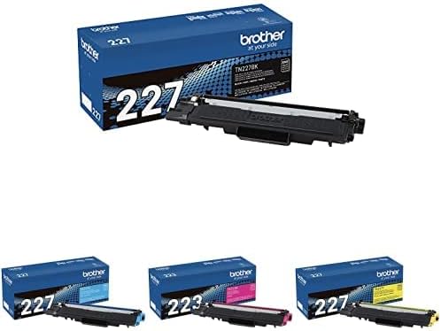 Brother TN227BK, TN227C, TN227M, TN227Y - Juego de cartuchos de tóner negrocianmagentaamarillo, TN227