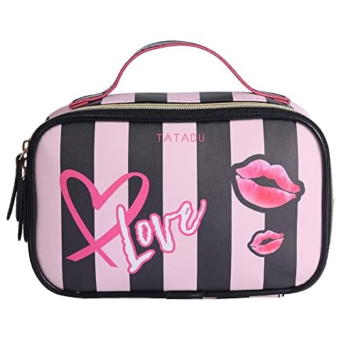 Portable Makeup Bag Cosmetic Bag for Women,Multifunction Large Capacity Travel Toiletry Storage Organize Handbag Waterproof Makeup Case,A, BLACK Cover