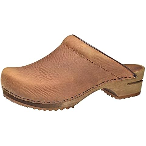 Sanita Chrissy Zuecos de Piel con Suela de Madera Cover