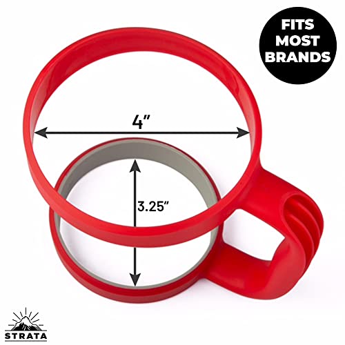 Strata Cups 30Oz Tumbler Handle (Red) Available For 30Oz Yeti Tumbler, Ozark Trail Tumbler, Rambler Tumbler- Bpa Free #TOP1