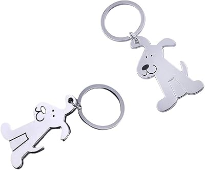 2 Piece Cute Dogs Keychain for Dog Lovers Animal Lover Set Lovely Pet Gift Key Ring Car Key Collar Bag Accessories for Girls Women Men Boys