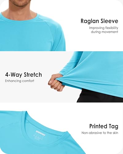 Image of Boladeci Men's UPF 50+ Sun Protection UV SPF Shirts Long Sleeve Lightweight Quick Dry Swim T-Shirts Rash Guard