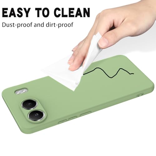 Image of DIZORO Microfiber Candy Compatible for Oneplus Nord 4 5G Smooth Touch Cushion Liquid Soft Silicone Gel Rubber Phone Cases Non-Slip Full Body Protective Shockproof Back Cover - Matcha Green
