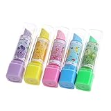 ★ Material: goma oyfel goma Mignon Pintalabios para Ecole Ecolier niño Niña cumpleaños 4 pcs Color aleatorio