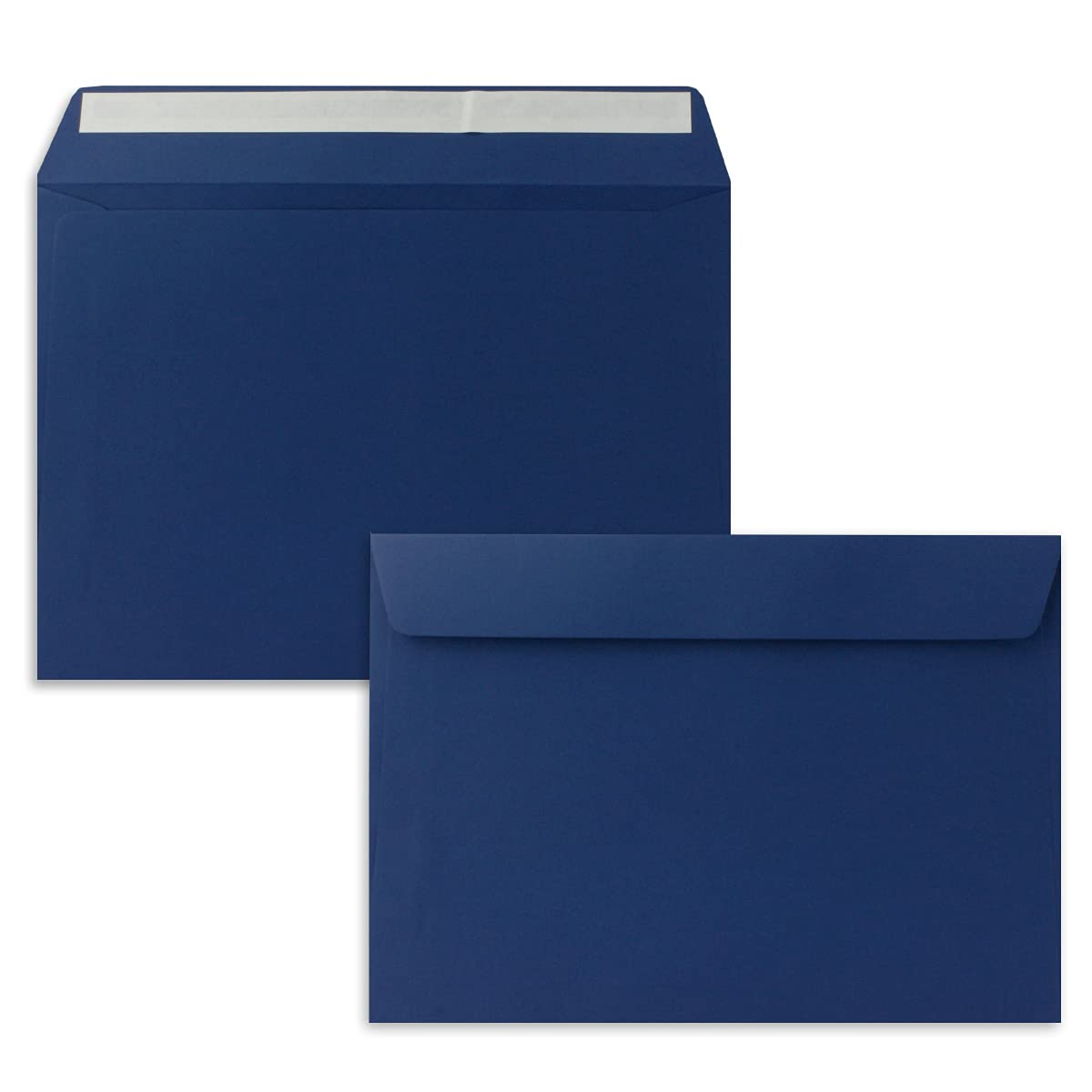 50 sobres DIN C5, azul oscuro (azul), 16,2 x 22,9 cm, cierre autoadhesivo, elegantes sobres para grandes invitaciones y tarjetas de cumpleaños o boda