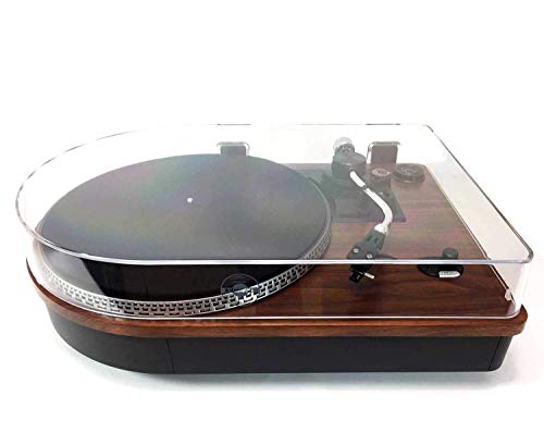 Steepletone Camden 2 Speed Record Player with Built In Amplifier, Separate Speakers and Ability to Connect Smartphones,Tablets etc for Bluetooth Playback in dark wood finish
