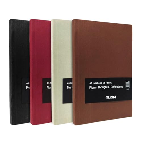Image of Record Note Book | A5 - Ruled Journal | 96 Pages - 100GSM Pages with Soft Cover | Ideal for Office, College, School, Journaling, Meeting & More (Set of 4)