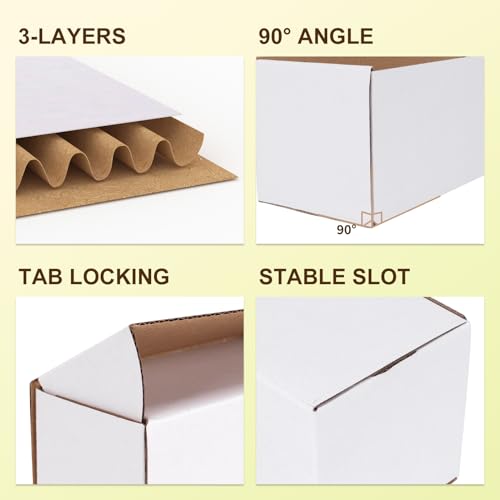 Image of WIFTREY 30 Pack Assorted Sizes Shipping Boxes, 10X7X5 & 9X6X4 & 8X6X4 Small shipping box White, 10 PCS Each Corrugated Cardboard Box for Packaging Small Business, Mailing