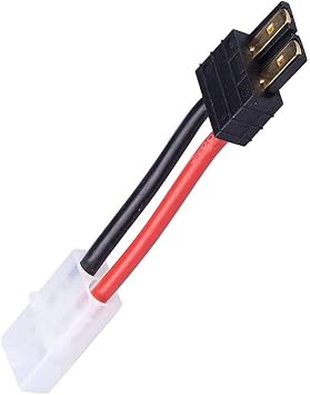 RC Battery Charger Adapter Compatible with Traxxas Connector to Tamiya Male Female, Charging or Converting Battery Plugs (4-Pack)