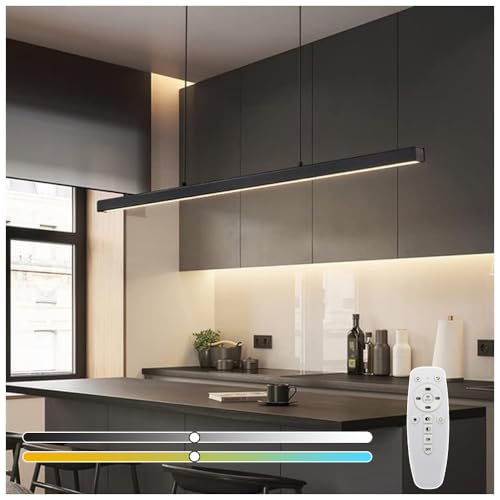 Lustre LED télécommandé et dimmable plafonnier suspendu chic pour salon