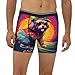 WBQLSL Men's Skateboard Puppy Printed Medium Boxer Briefs - All-day Coolness and Comfort, Long Size (S-2XL) Black